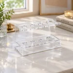 Glassy Premium Acrylic Pen Holder – Crystal Clear Dual-Tier Desk Organizer