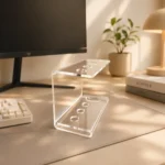 Glassy Premium Acrylic Pen Holder – Crystal Clear Dual-Layer Stationery Organizer