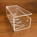 Glassy Premium Acrylic Wall-Mounted Toothbrush Holder with Dust Cover (5 Slots) - Image 4