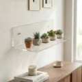Glassy Clear Acrylic Wall Mounted Floating Shelf (15" × 4" × 2") – Wide Floating Display Shelf - Image 2