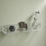 Glassy Clear Acrylic Wall Mounted Floating Shelf – (15" × 4" × 2")  Extra-Wide Floating Display Shelf