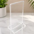 Glassy Crystal Clear T-Shape Acrylic Sign Holder – Premium Tabletop Display Stand
