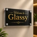Glassy Premium Double Acrylic Standoff Sign Holder (17.7" × 11.8" / 11.8" × 17.7" ) – Replaceable Graphic Insert - Image 2