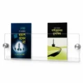 Glassy Premium Acrylic Standoff Magazine Holder (17.7" × 2" × 6.5") Wall Mounted Magazine Display - Image 2