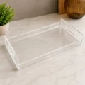 Glassy Premium Clear Acrylic Serving Tray (14″ × 7.5″ × 2″)with Handles – Modern Multipurpose Organizer - Image 5