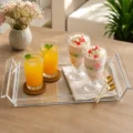 Glassy Premium Clear Acrylic Serving Tray (18″ × 8″ × 1.5″)with Handles – Modern Multipurpose Organizer