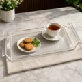 Glassy Premium Clear Acrylic Serving Tray (18″ × 8″ × 1.5″)with Handles – Modern Multipurpose Organizer - Image 2